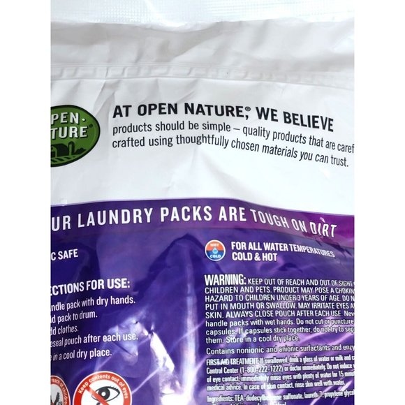 Open Nature Liquid Laundry Packs Fights Stains Lavender Scent 45 Pack Detergent - Picture 9 of 10